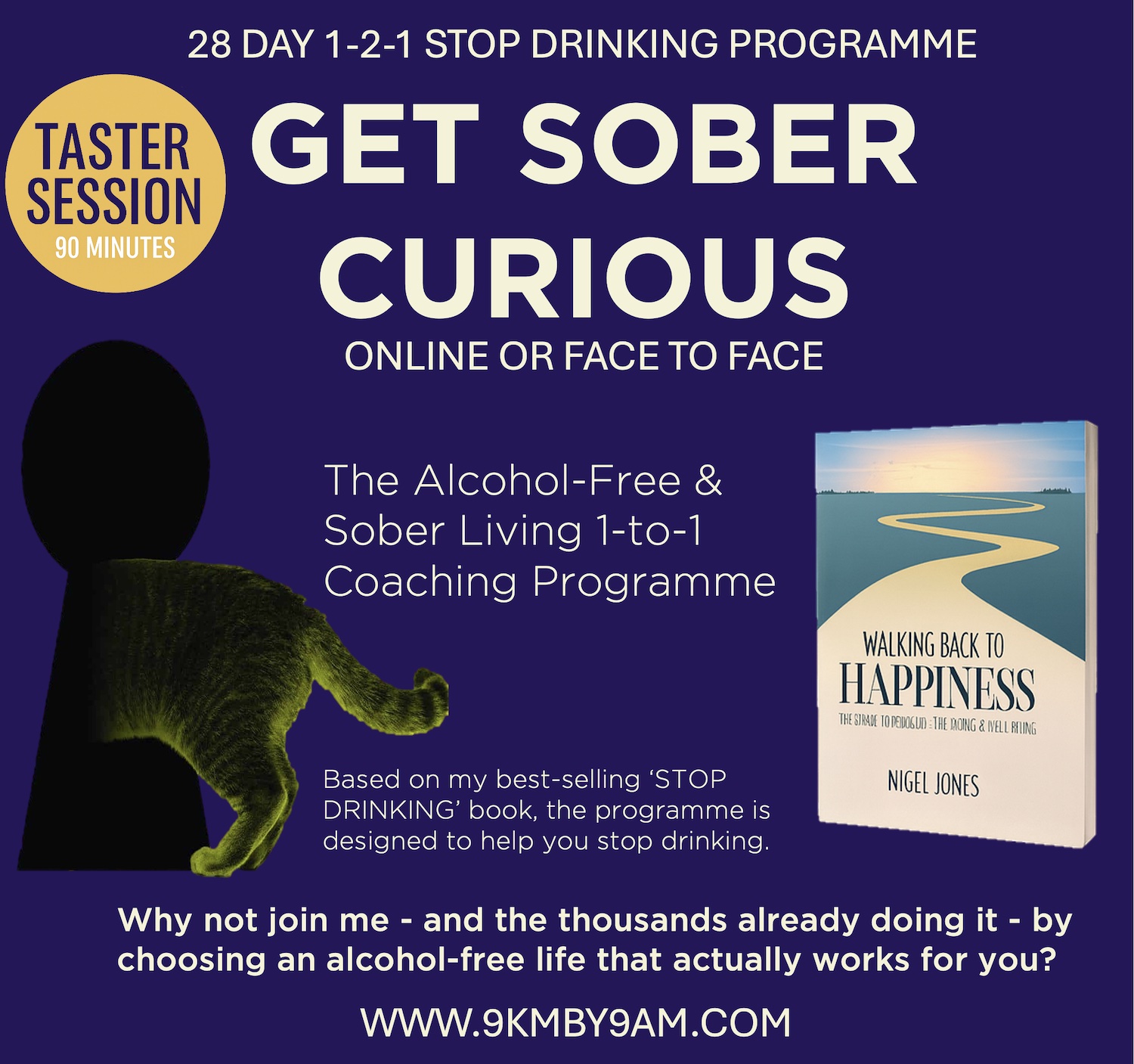 28 DAY 1-2-1 STOP DRINKING PROGRAMME – 1 X TASTER SESSION