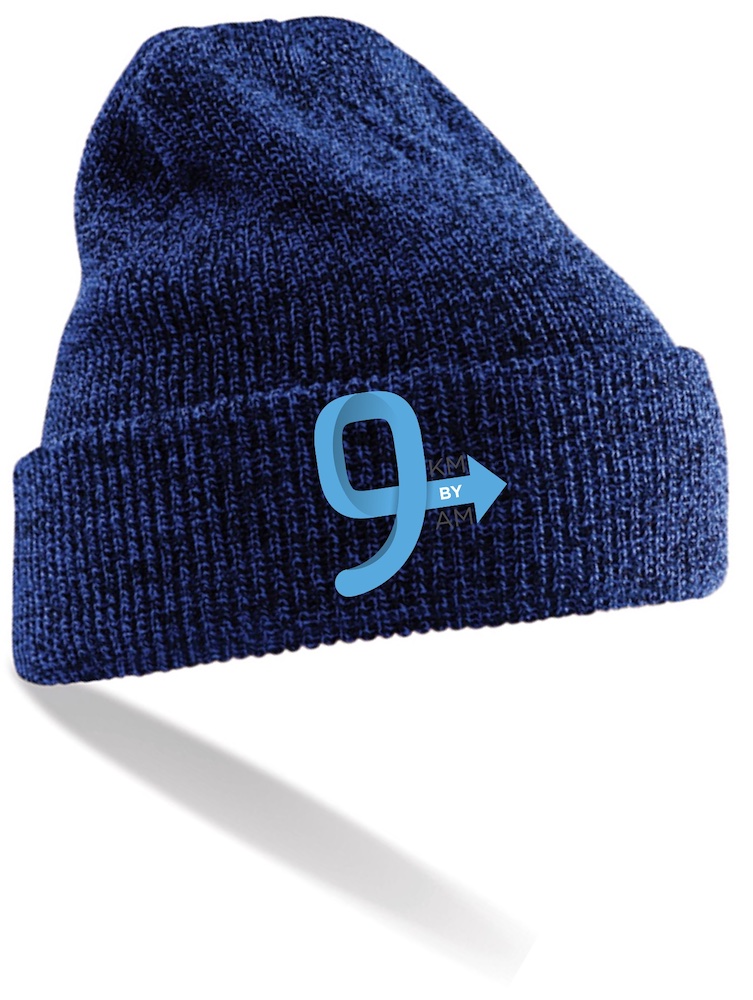Beanie in Royal Blue with 9KM BY 9AM blue logo