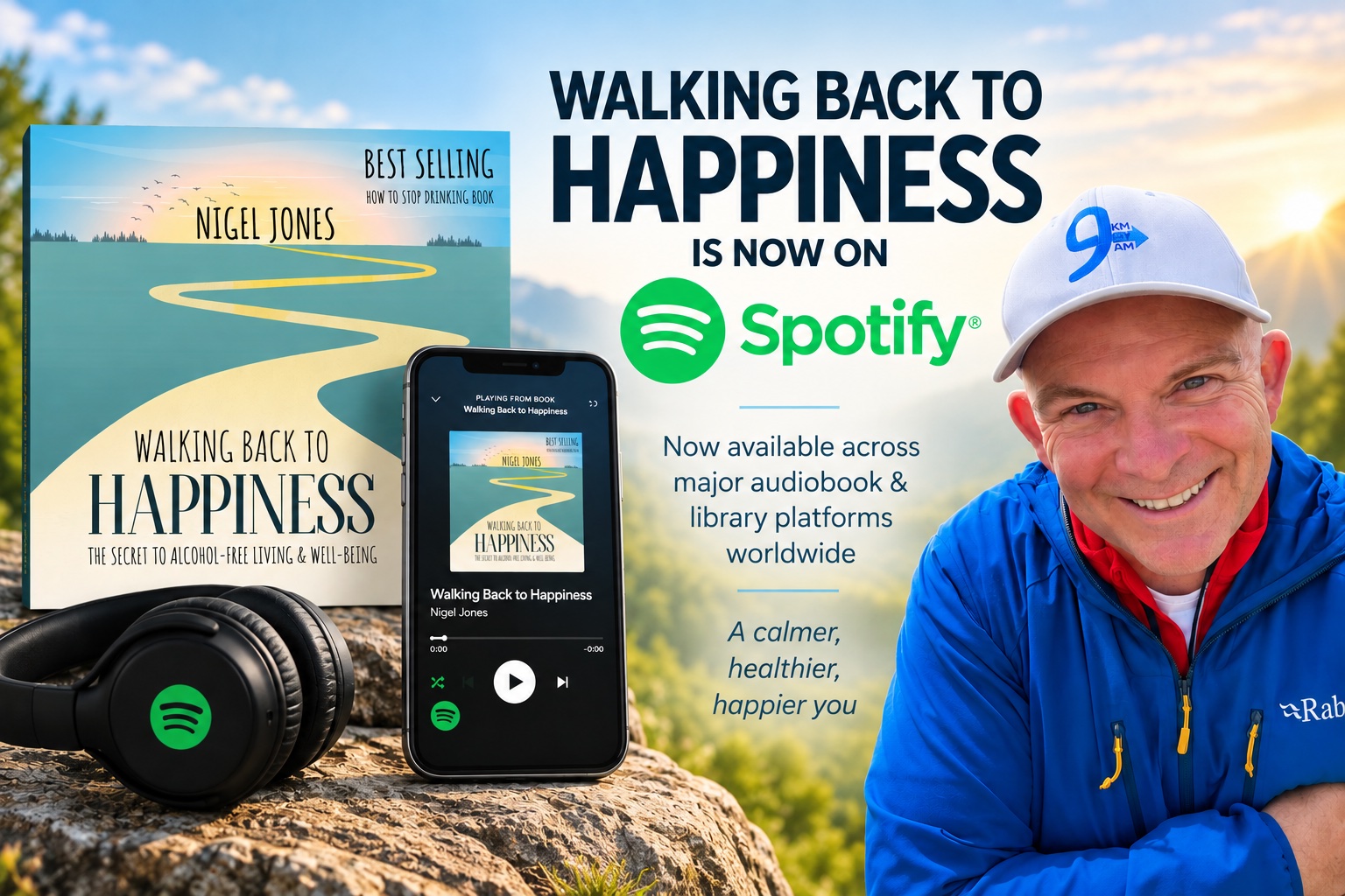 WALKING BACK TO HAPPINESS LAUNCHES ON SPOTIFY AND MAJOR AUDIOBOOK PLATFORMS IN TIME FOR SOBER OCTOBER